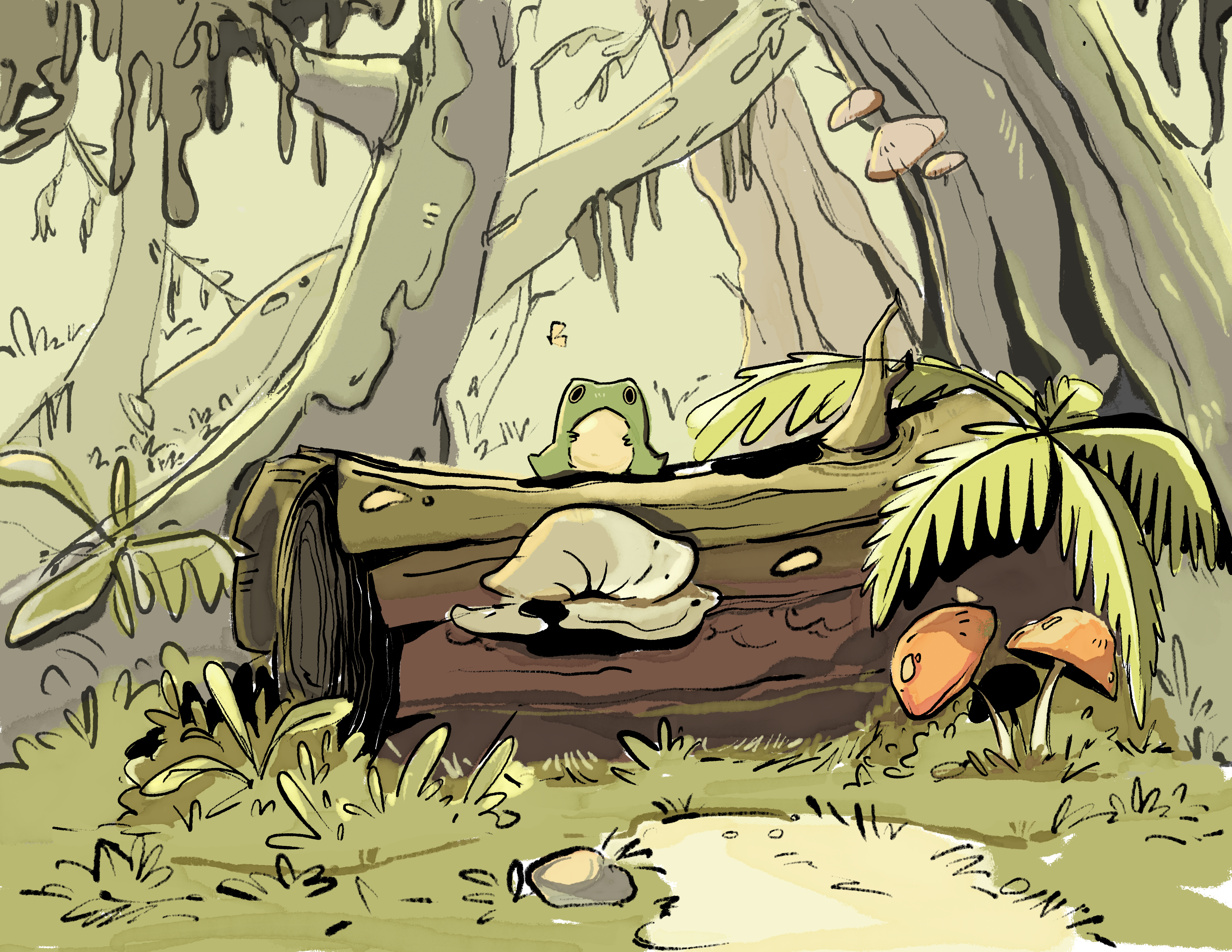 Frog on Log